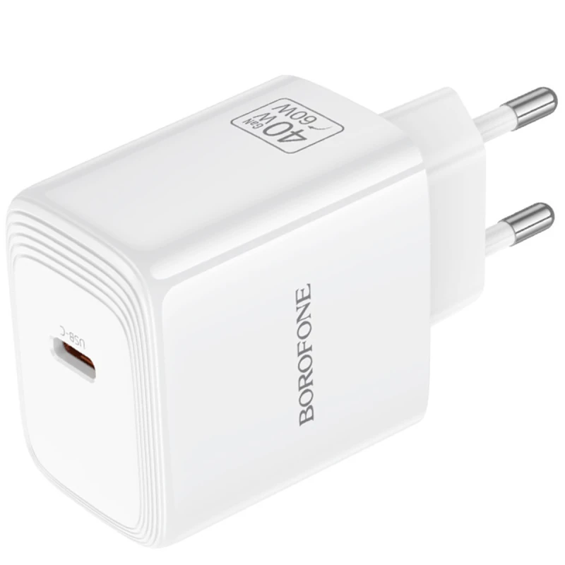МЗП Borofone BN33 Fuente PD40W (1USB-C) – White. Фото 6 з 6