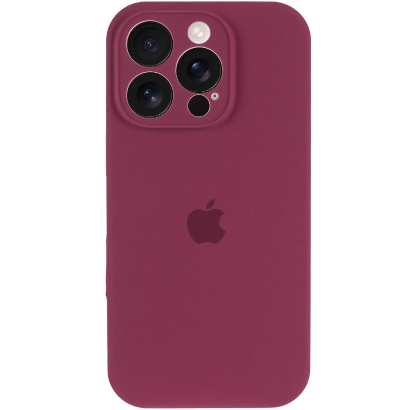 Чехол Silicone Case с защитой камеры для Apple iPhone 13 Pro (6.1") – Бордовый / Plum. Фото 4 из 9