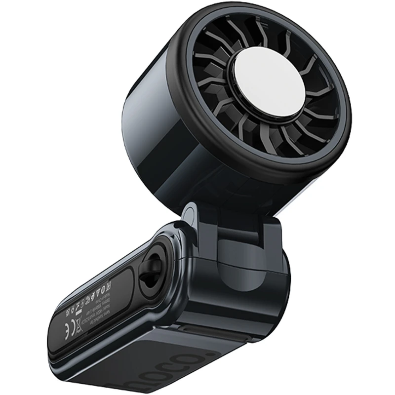 Портативный вентилятор Hoco HX604 handheld folding fan 3000 mAh – Синий / Navy Blue. Фото 3 из 5