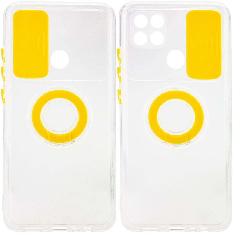 

Силіконовий чохол ColorRing зі шторкою для камери на Oppo A15s / A15 (Жовтий)
