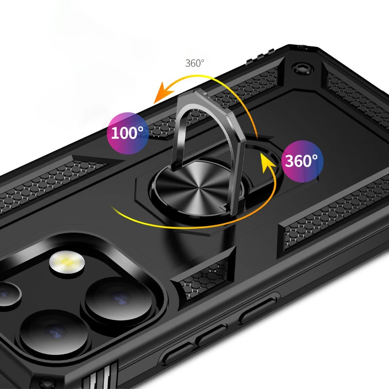 Противоударный чехол Serge Ring с кольцом для Xiaomi Redmi Note 13 4G – Черный. Фото 4 из 6