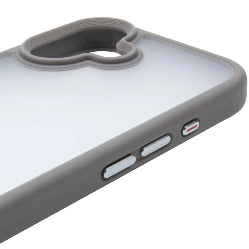 TPU+PC с металлическими кнопками для Apple iPhone 17 (6.3") – Серый / Grey. Фото 7 из 8