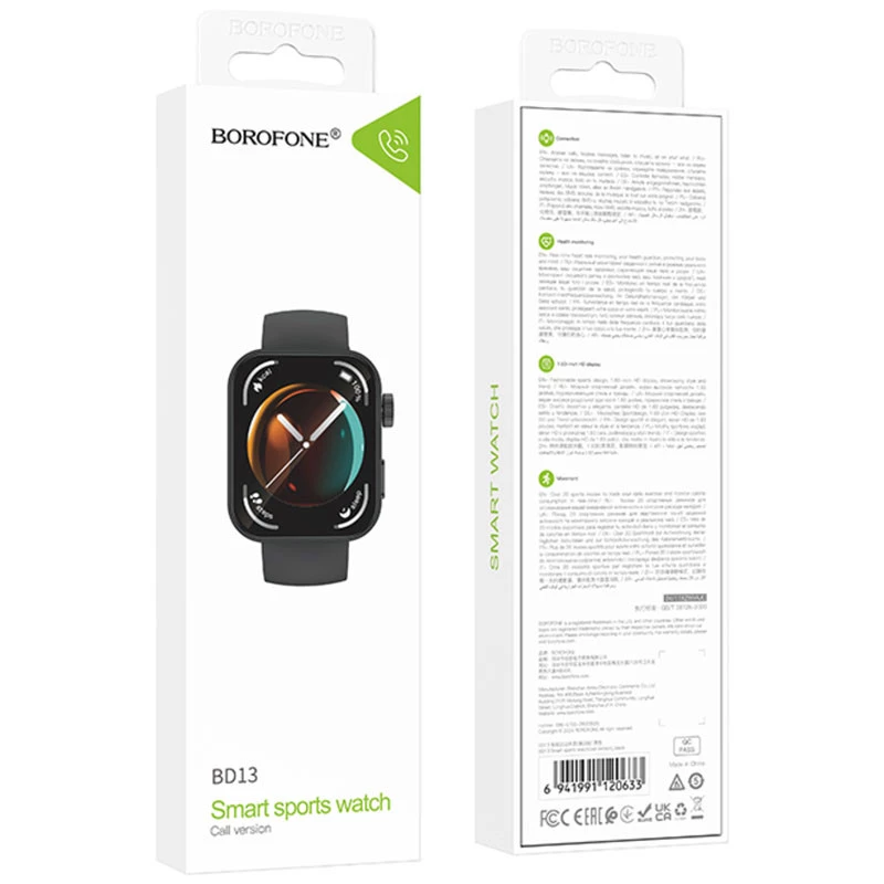 Смарт-годинник Borofone BD13 Smart sports watch (call version) – Black. Фото 6 з 6