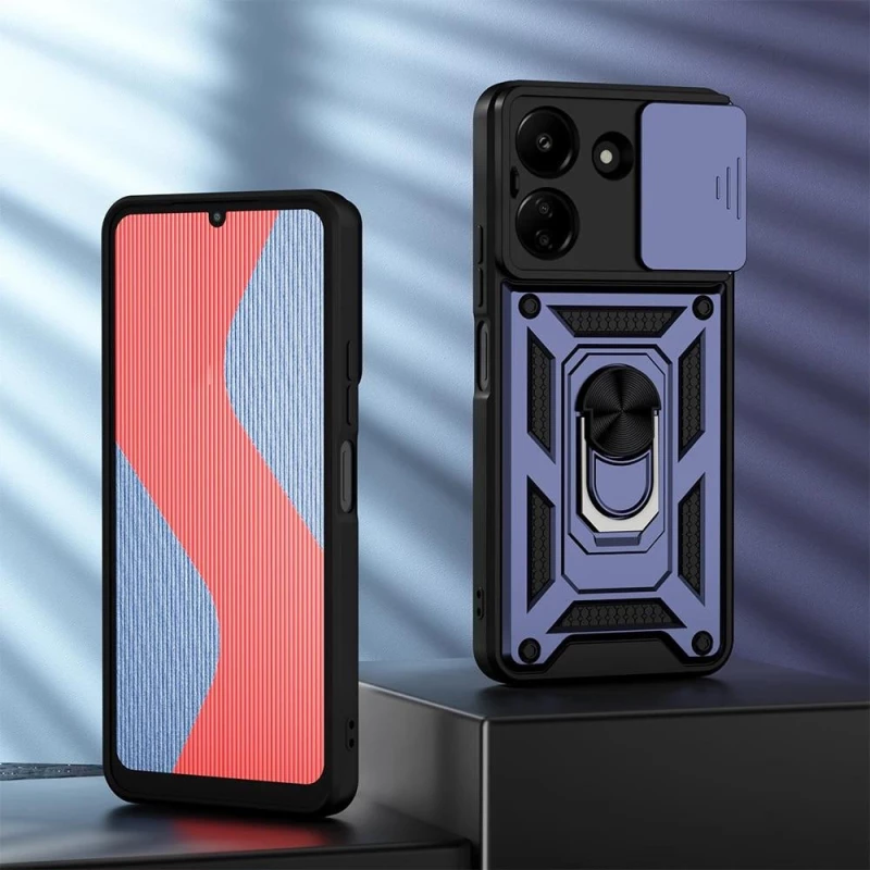 Протиударний чохол Serge Ring з захистом камери на Xiaomi Poco C65 – Синій. Фото 5 з 5