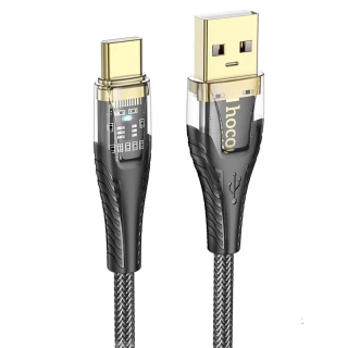 Дата кабель Hoco U121 Gold standart Transparent Discovery Edition USB to Type-C (1.2m) фото 1 из 8