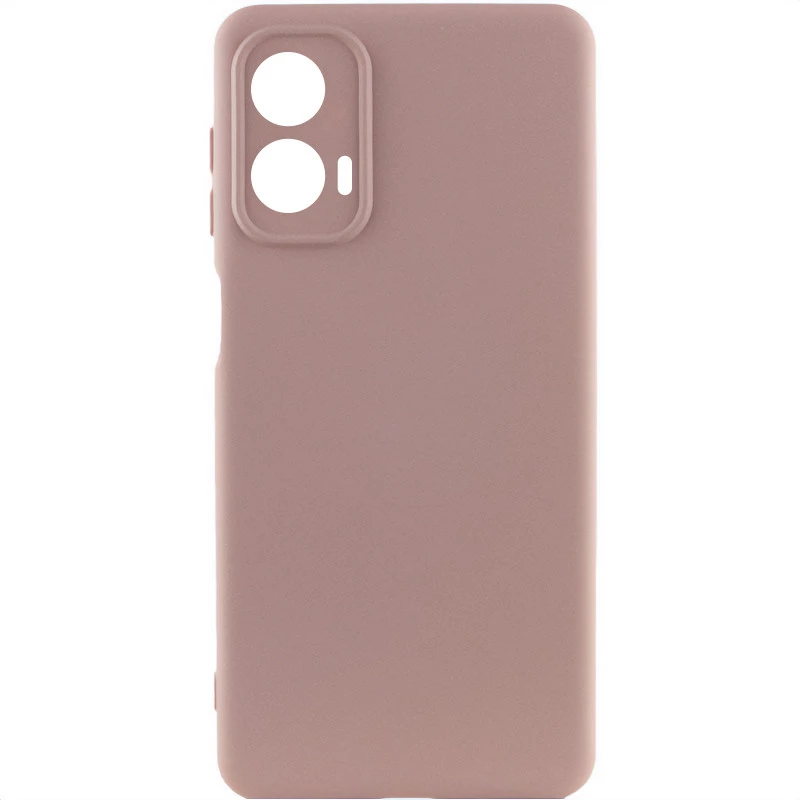 Кольоровий силіконовий чохол GETMAN із закритою камерою для Motorola Moto G24 – Рожевий / Pink Sand. Фото 1 з 5