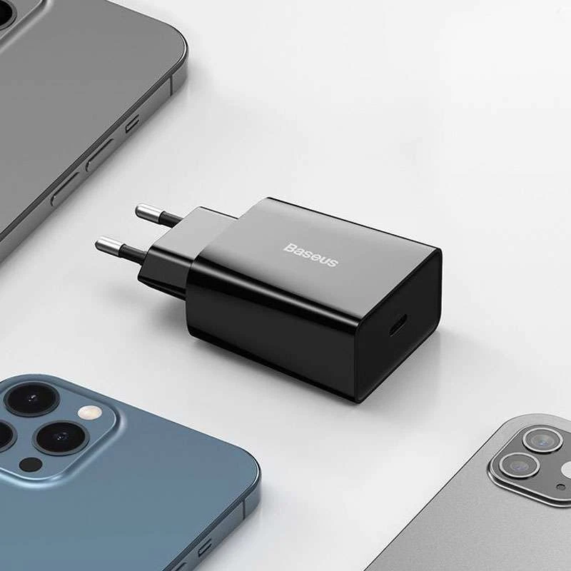 МЗП Baseus Speed Mini Quick Charger 1C 20W – Чорний. Фото 6 з 7