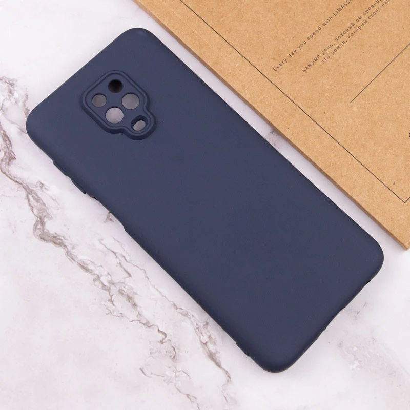 Кольоровий силіконовий чохол GETMAN із закритою камерою для Xiaomi Redmi Note 9s / Note 9 Pro / Note 9 Pro Max – Синій / Midnight Blue. Фото 5 з 5