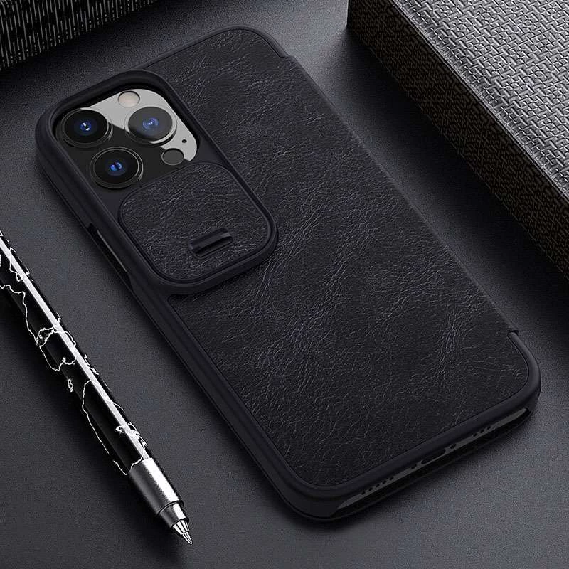 Шкіряний чохол-книжка Nillkin Qin Pro Camshield для Apple iPhone 14 Pro Max (6.7") – Чорний. Фото 4 з 4
