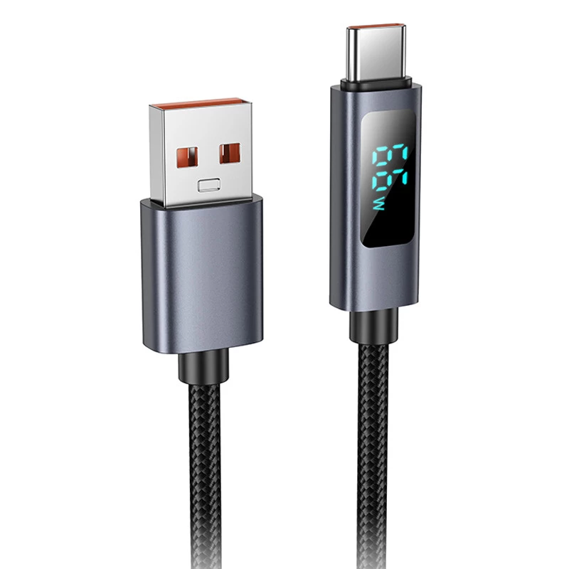 Дата кабель Hoco X112 Favor with display USB to Type-C 5A (1m) – Black. Фото 1 из 6