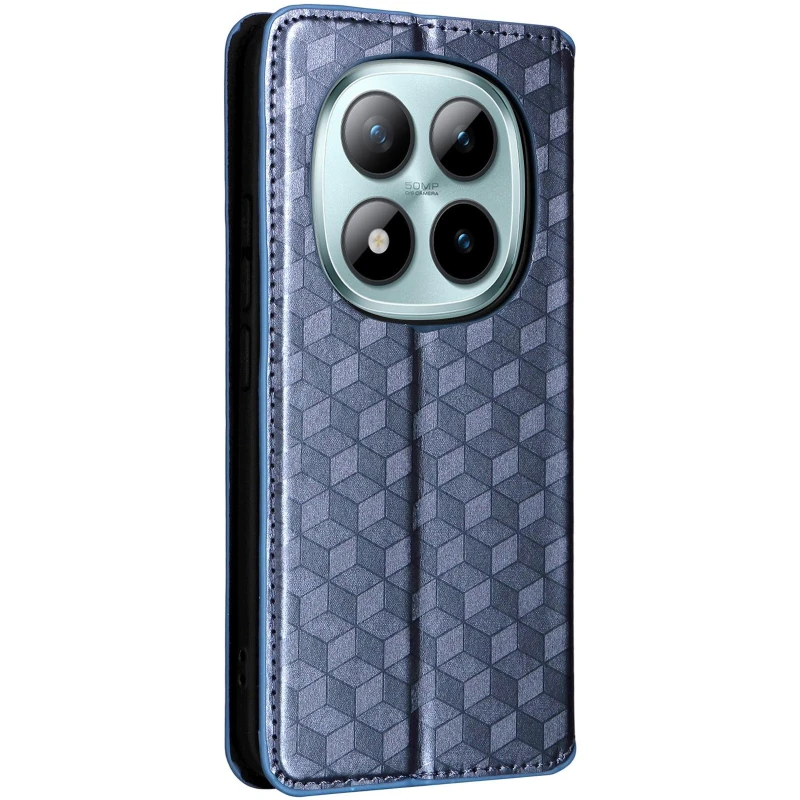 Шкіряний чохол-книжка Rhombus Book для Xiaomi Redmi Note 15 Pro+ 5G – Blue. Фото 2 з 7