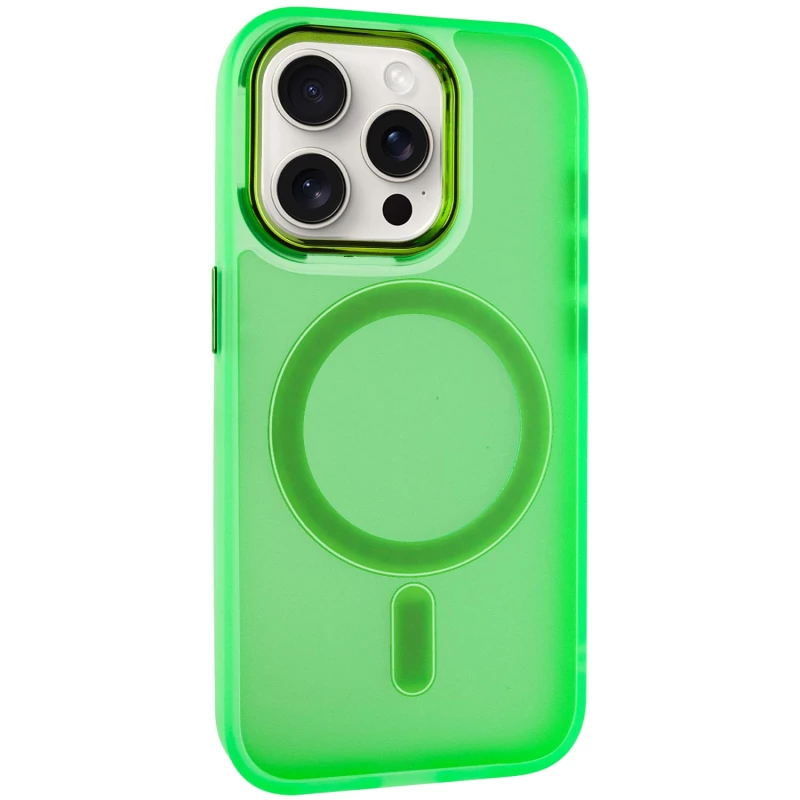 Кольоровий TPU+PC з MagSafe на Apple iPhone 13 Pro Max (6.7") – Neon Green. Фото 2 з 12