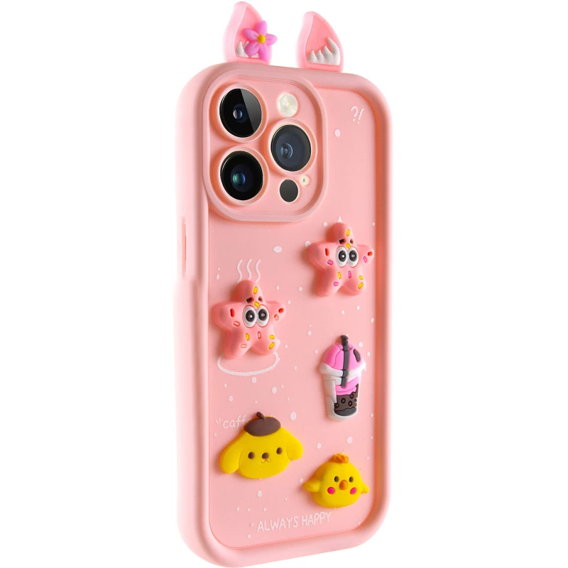 Силіконовий чохол Funny Toys with Ears для Apple iPhone 15 Pro Max (6.7") – Light Pink. Фото 2 з 6