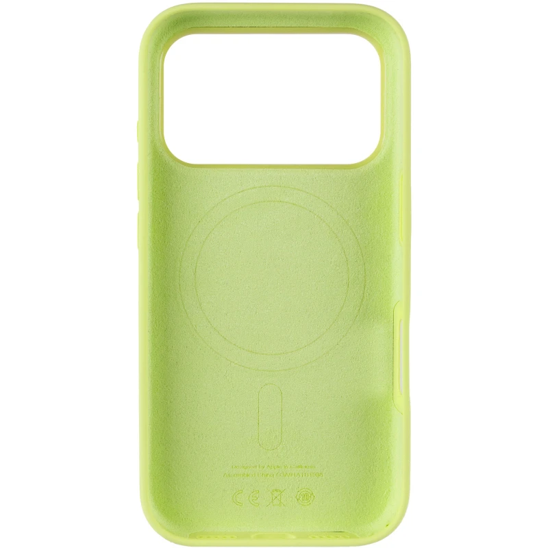 Чохол Silicone case (AAA) with Magsafe and Animation для Apple iPhone 17 Pro (6.3") – Neon Yellow. Фото 5 з 7