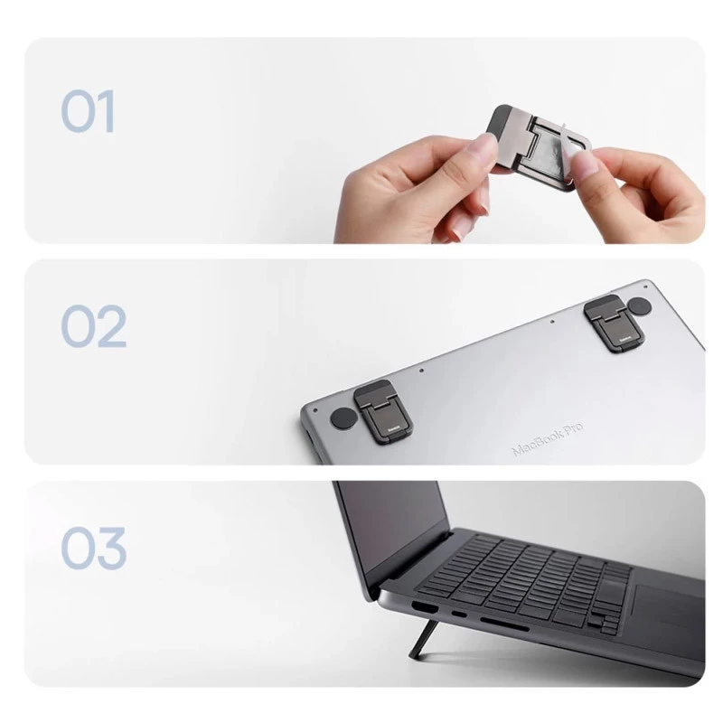 Підставка для ноутбуку Baseus Slim Laptop Kickstand (2шт) (LUZC00001) – Gray. Фото 4 з 8