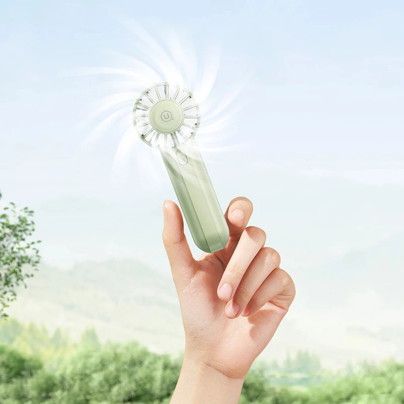 Портативний вентилятор Usams ZB288 Handheld mini fan 1200 mAh – Green. Фото 2 з 7