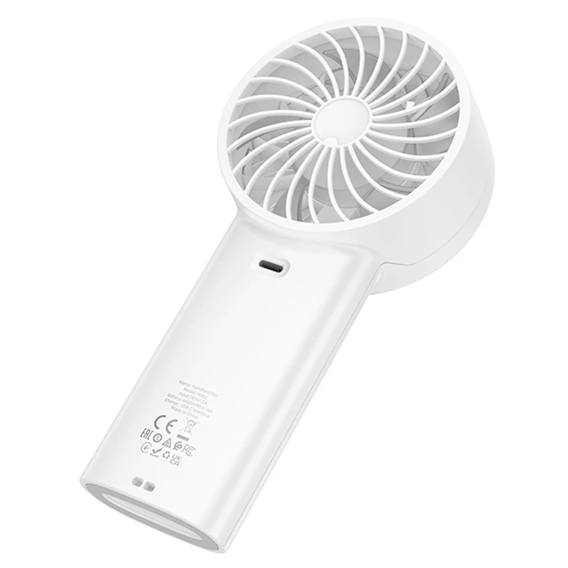 Портативний вентилятор Hoco HX62 Endless handheld fan 6000 mAh – White. Фото 7 з 8