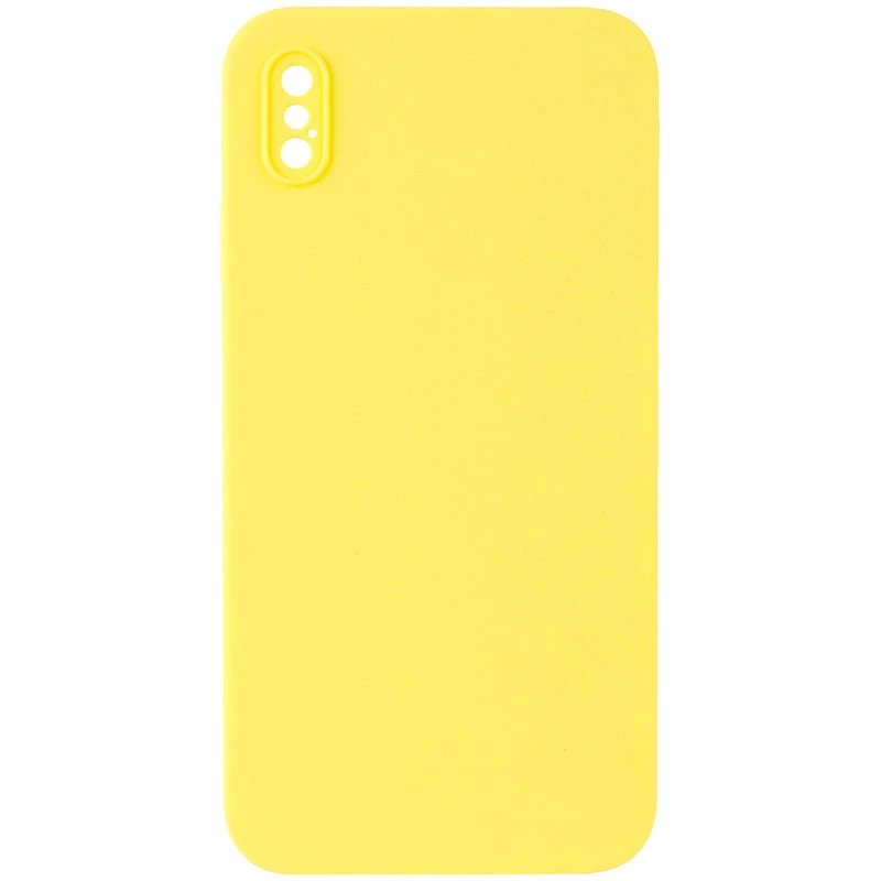 Чехол Silicone Case Square L с защитой камеры для Apple iPhone XS (5.8") – Желтый / Yellow. Фото 1 из 1