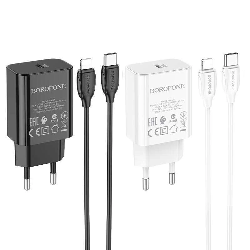 

МЗП Borofone BA65A Single port PD20W + Type-C + Lightning