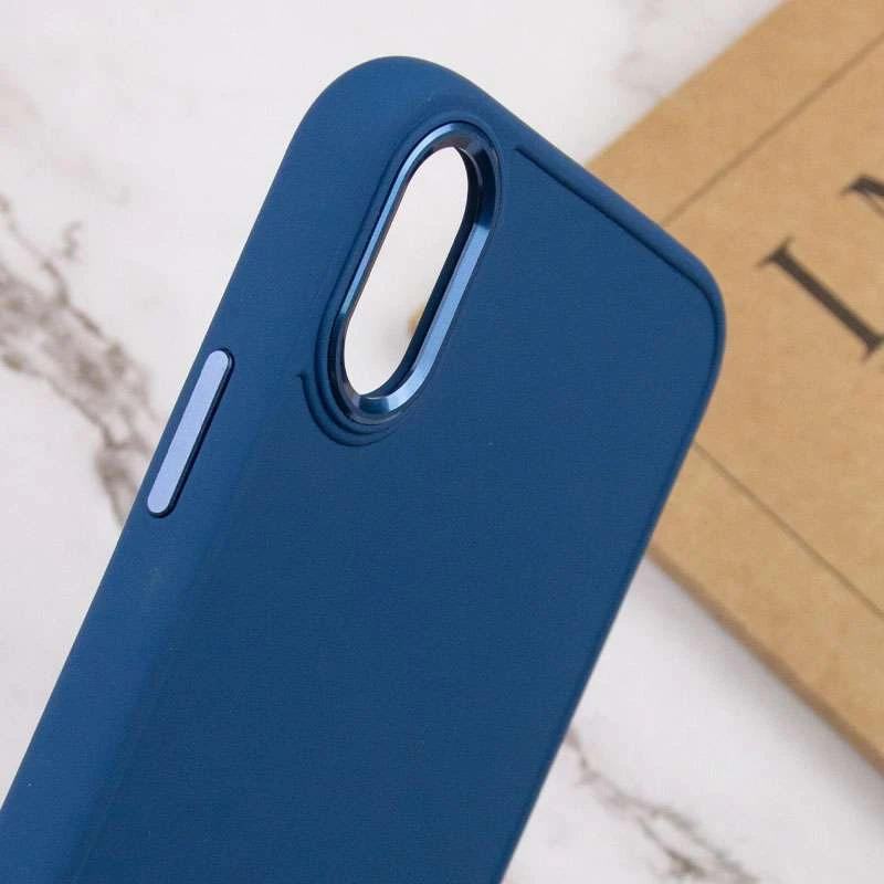 TPU чохол Bonbon з металевими кнопками на Apple iPhone XS Max (6.5") – Синій / Denim Blue. Фото 5 з 5