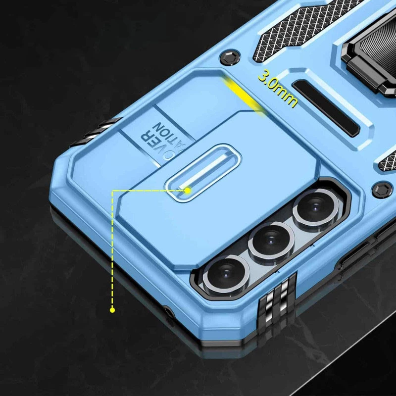 Ударостійкий чохол Square Ring зi шторкою на камеру на Samsung Galaxy A36 5G – Блакитний / Light Blue. Фото 9 з 17