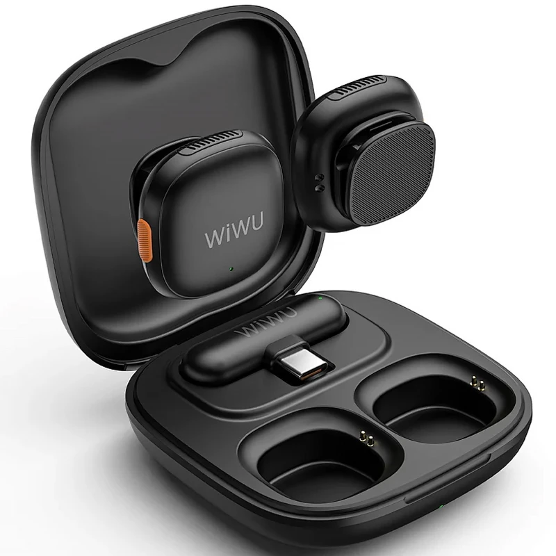 Петличный беспроводной микрофон WiWU Wi-WM006 AI Adaptive Noise Reduction Type-C – Black. Фото 5 из 6