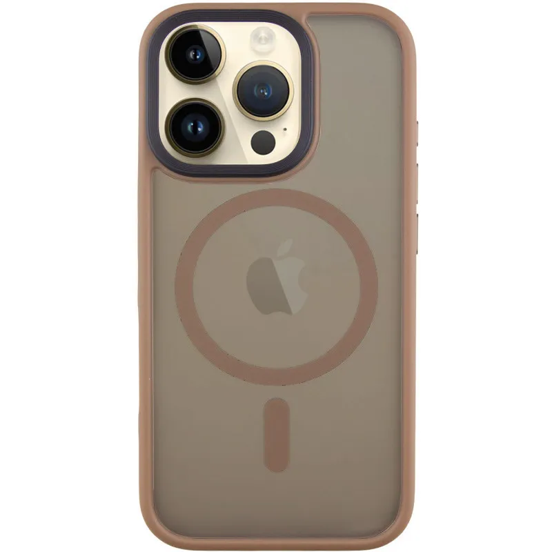 TPU+PC чохол Metal Buttons with Magnetic Fit для Apple iPhone 16 Pro – Золотий / Gold. Фото 2 з 6
