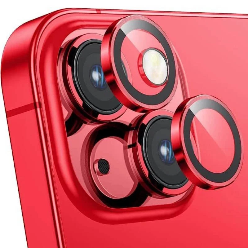 Металлическое защитное стекло на камеру для Apple iPhone 14 Plus (6.7") – Красный / Red. Фото 7 из 8