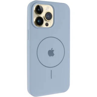 Чехол Silicone Case Full Protective (AA) V2 with MagSafe для Apple iPhone 17e (6.1") — Голубой / Lilac Blue
