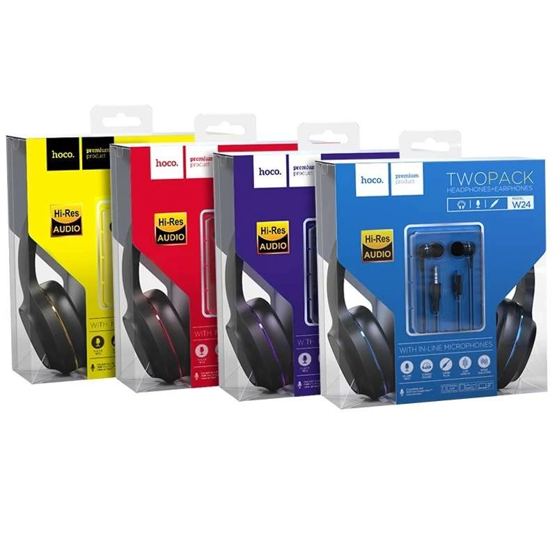 Наушники Hoco W24 – Черно - красный. Фото 6 из 6