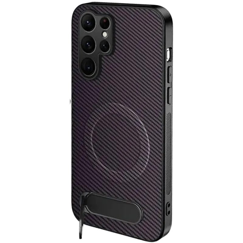 TPU+PC чохол Carbon Kickstand Magnetic Case для Samsung Galaxy S26 Ultra – Purple. Фото 1 з 2
