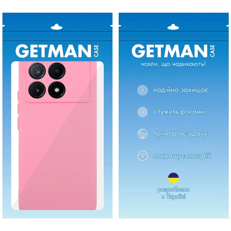 Кольоровий силіконовий чохол GETMAN із закритою камерою для Xiaomi Redmi Note 13 Pro 5G – Рожевий / Pink. Фото 6 з 6