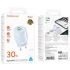 СЗУ Borofone BA94A Lustrous PD30W+QC3.0 (1USB-A/1C) + кабель Type-C to Type-C – Blue. Фото 4 из 4