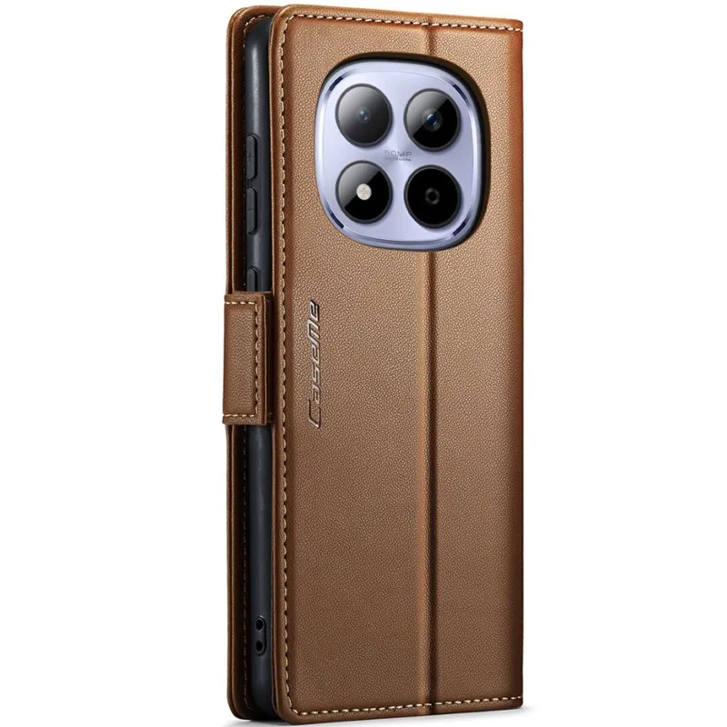 Шкіряний чохол-книжка CaseMe Nappa leather для Xiaomi Redmi Note 15 Pro 4G – Brown. Фото 4 з 10
