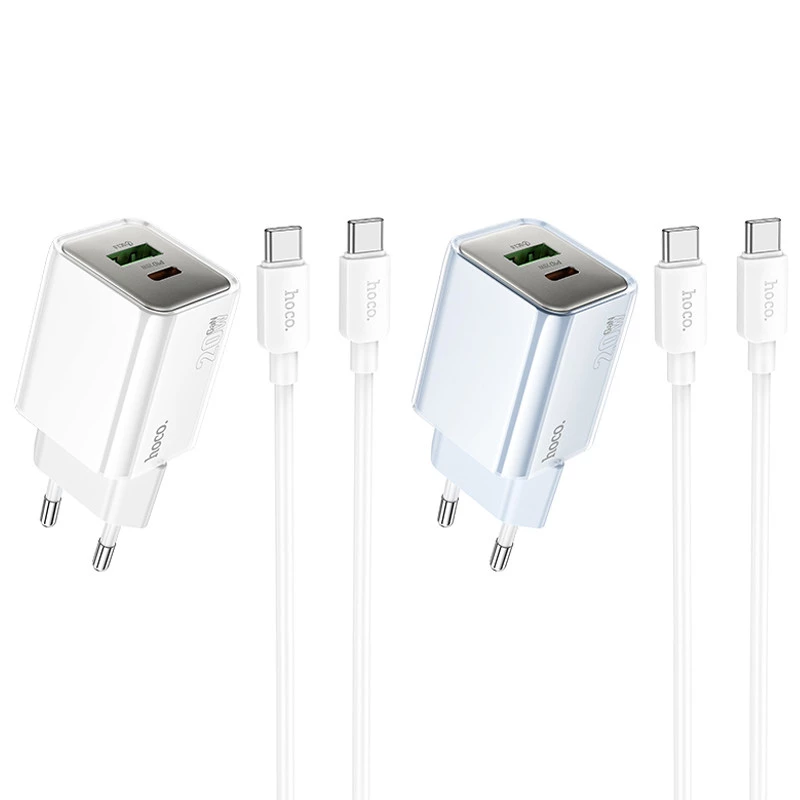 СЗУ Hoco N46 Glorious PD20W+QC3.0 (1USB-A/1C) + Type-C to Type-C фото 1 из 1