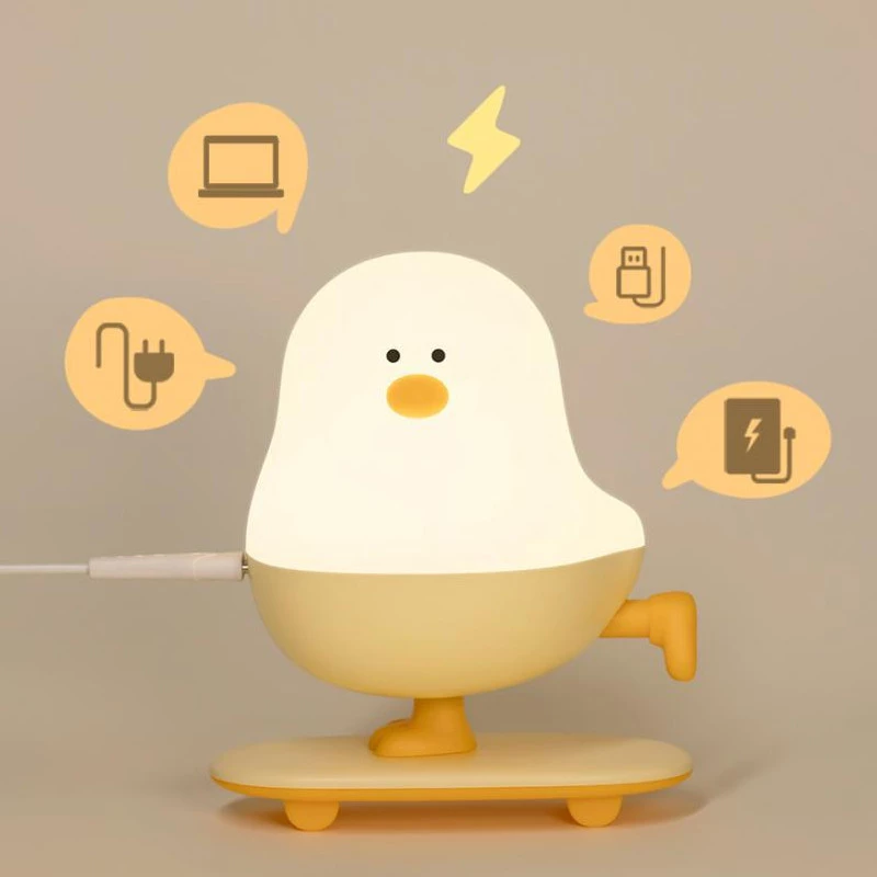 Нічник L63 Chicken on a Skateboard – White / Yellow. Фото 2 з 6