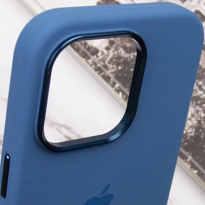 Чехол Silicone Case с металлическими кнопками для Apple iPhone 13 Pro Max (6.7") – Синий / Blue Jay. Фото 9 из 9