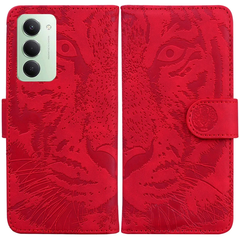 Шкіряний чохол-книжка Tiger для Xiaomi Redmi 15 (EU) – Red. Фото 6 з 7