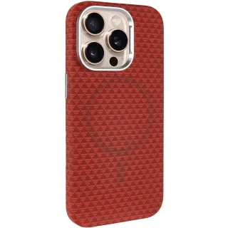 Чехол TPU+PC KVZV Triangular Pattern with Magnetic Fit для Apple iPhone 15 Pro (6.1") — Red