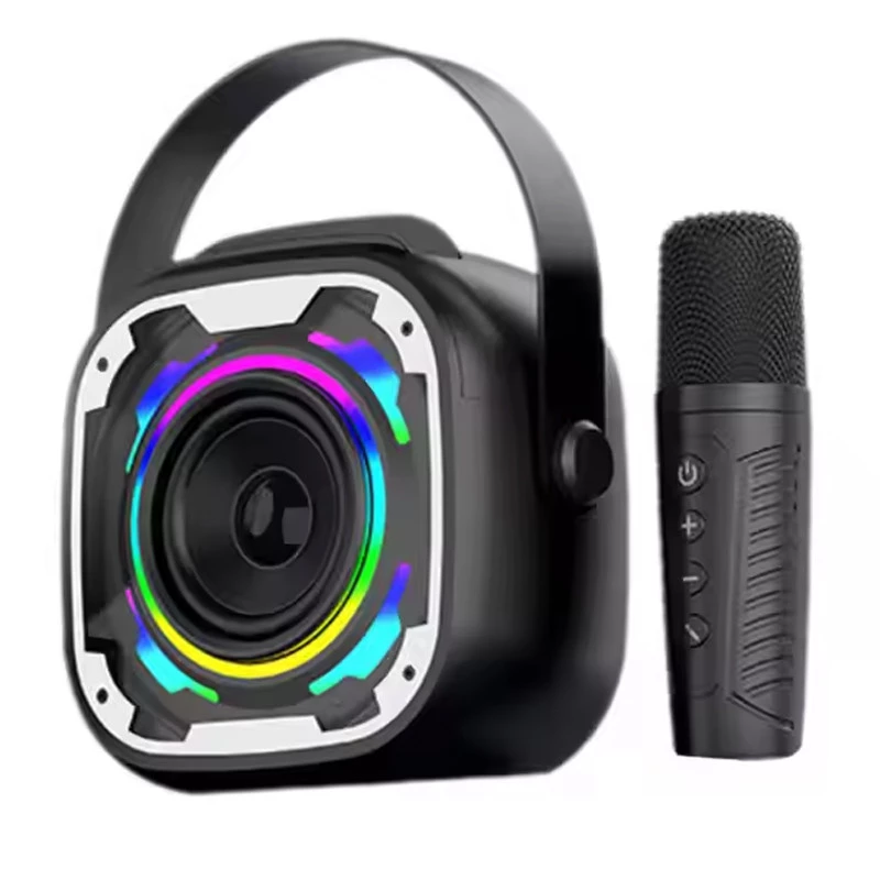 Bluetooth колонка V11 + 2 микрофона – Black. Фото 2 з 7