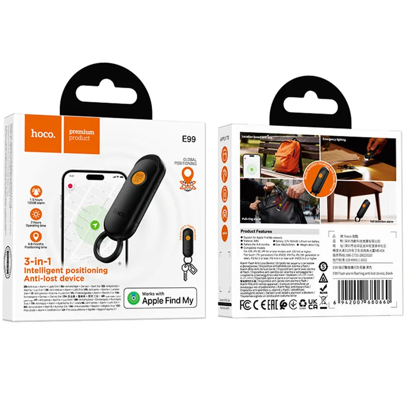 Трекер Hoco E99 Flash + сигнальная подсветка і вибросигнализация 150 mAh – Black. Фото 2 з 4