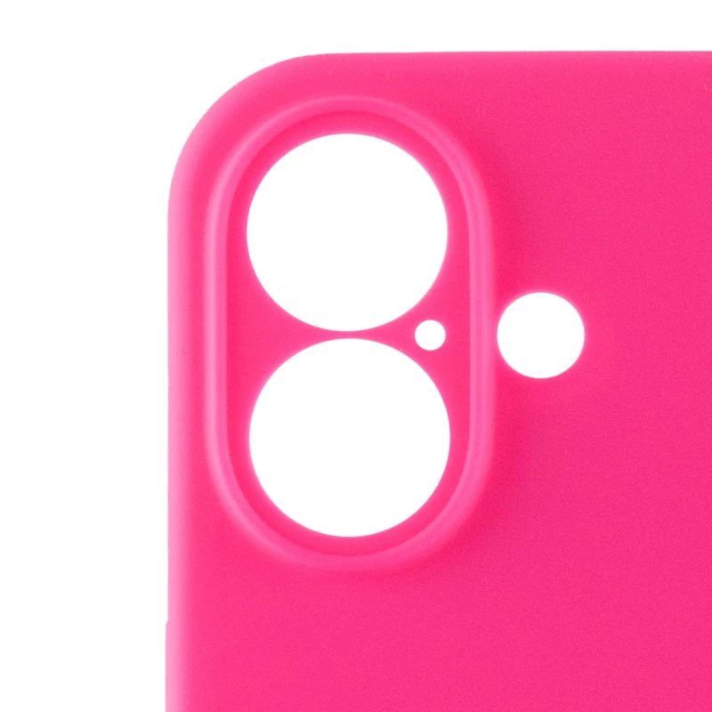 Чехол Silicone Case с защитой камеры для Apple iPhone 16 – Розовый / Barbie pink. Фото 5 из 8