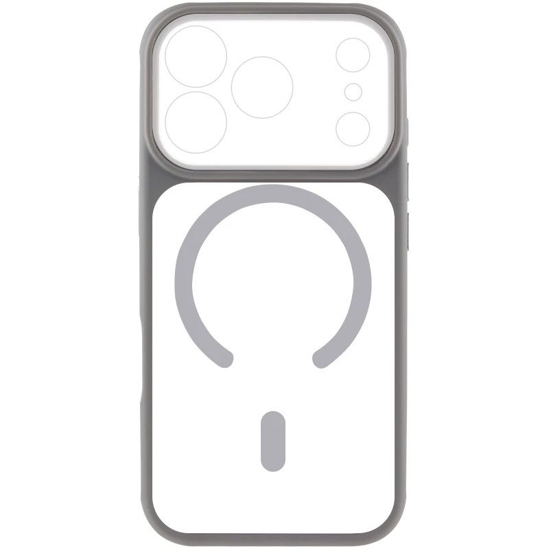 Чехол TPU+PC GETMAN Moon Clear with MagSafe для Apple iPhone 18 Pro Max – Grey. Фото 2 из 5