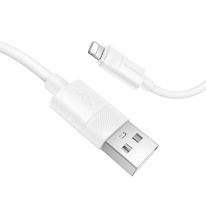 Дата кабель Borofone BX123 Leya USB to Lightning 12W (1m) – White. Фото 3 з 4