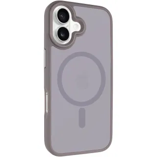 TPU+PC чехол Metal Buttons with Magnetic Fit для Apple iPhone 17 (6.3") — Серый / Grey