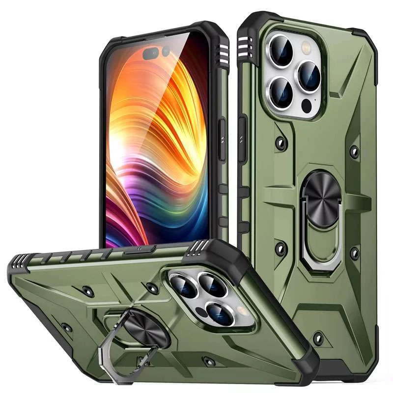 

Ударостійкий чохол Pathfinder з кільцем на Apple iPhone 14 Pro Max (6.7") (Зелений / Army Green)