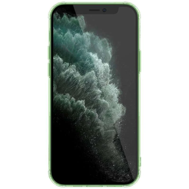 Ультратонкий силіконовий чохол Nillkin на Apple iPhone 12 Pro Max (6.7") – Темно-зелений (прозорий). Фото 2 з 4
