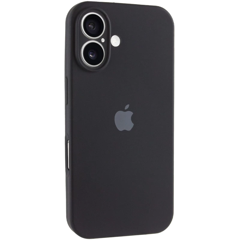 Чехол Silicone Case с защитой камеры для Apple iPhone 16 – Черный / Black. Фото 2 из 8