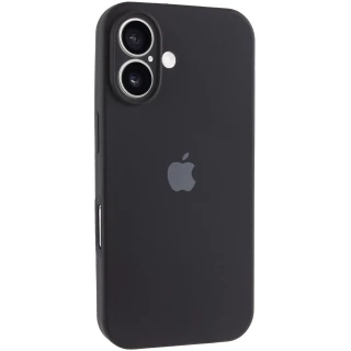 Чохол Silicone Case з захистом камери на Apple iPhone 16 — Чорний / Black