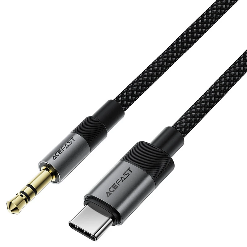 Аудіо кабель Aux Acefast J11 (Type-C to AUX 3.5mm plug) (1m) – Black. Фото 3 з 4